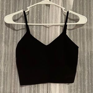 Zella black ribbed crop top